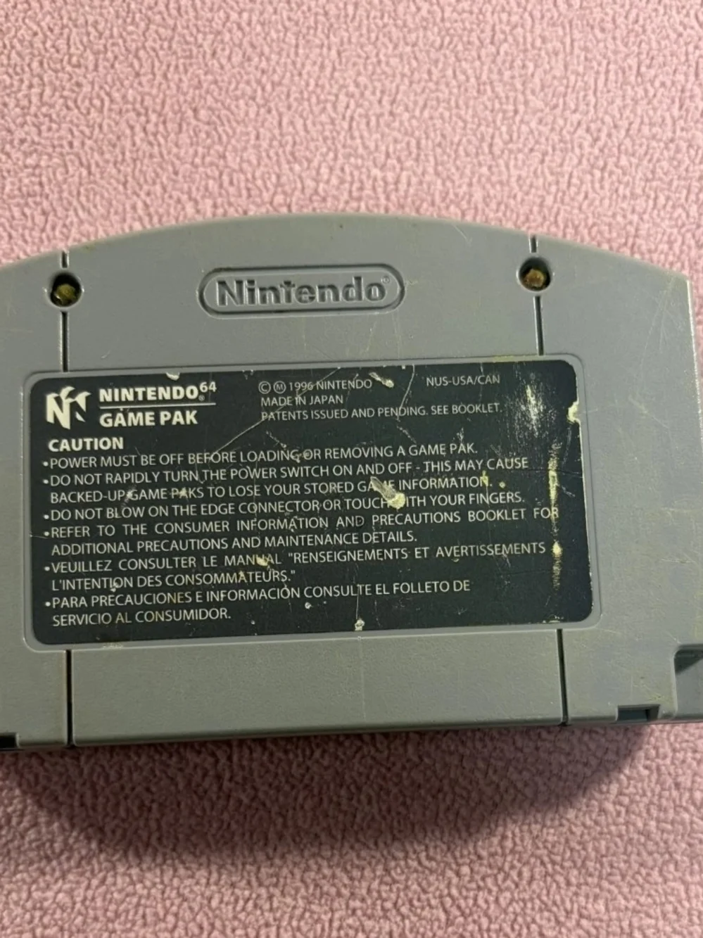 Nintendo Wars Gods N64 Cartridge in Gray with Multicolor Label